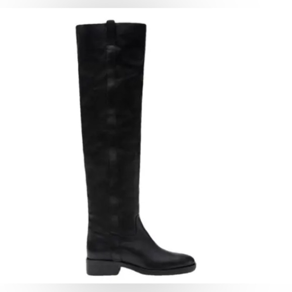 Massimo Dutti Leather biker boots EU size 40 , US 10